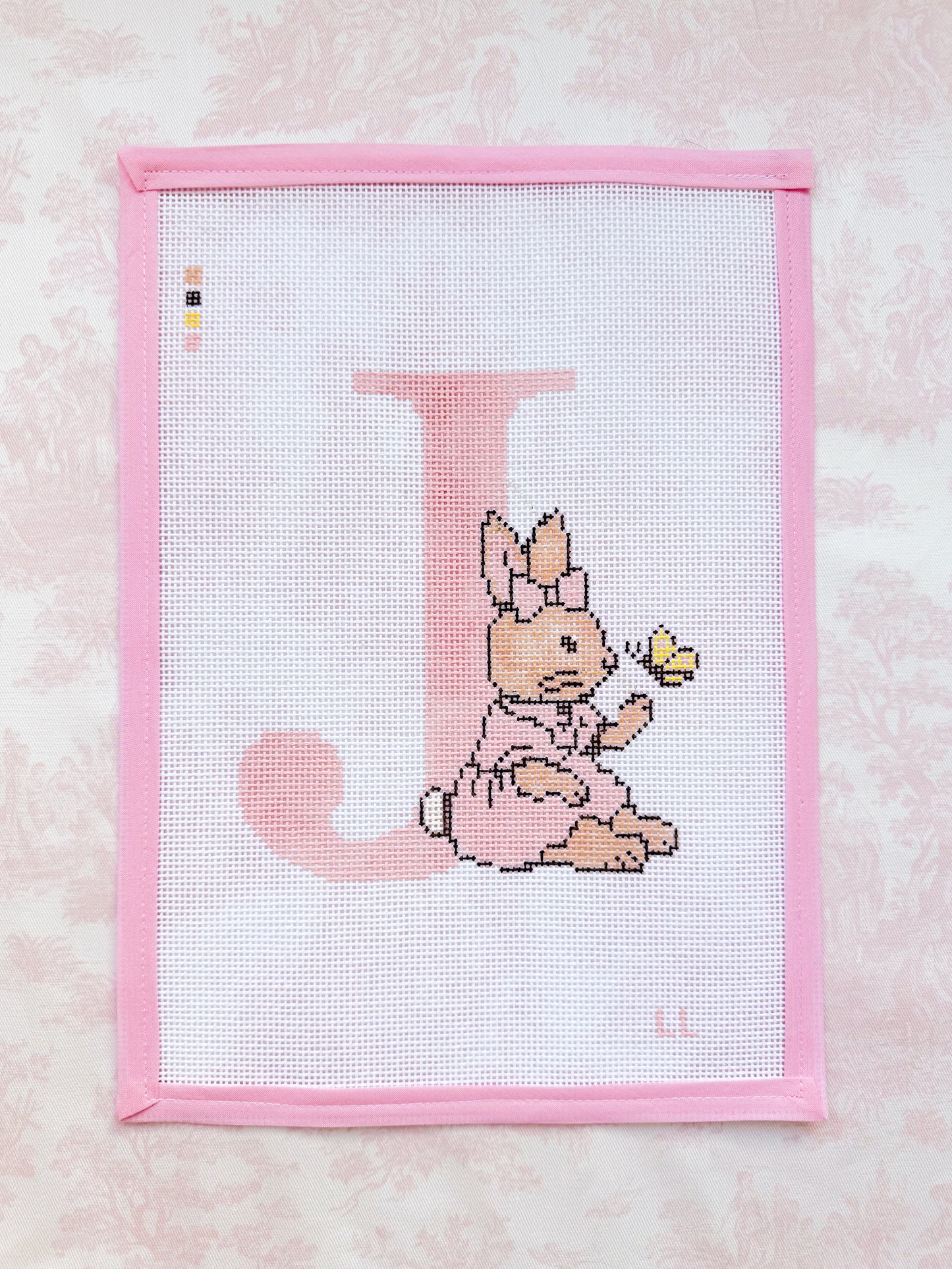 Monogram Girl Bunny Canvas