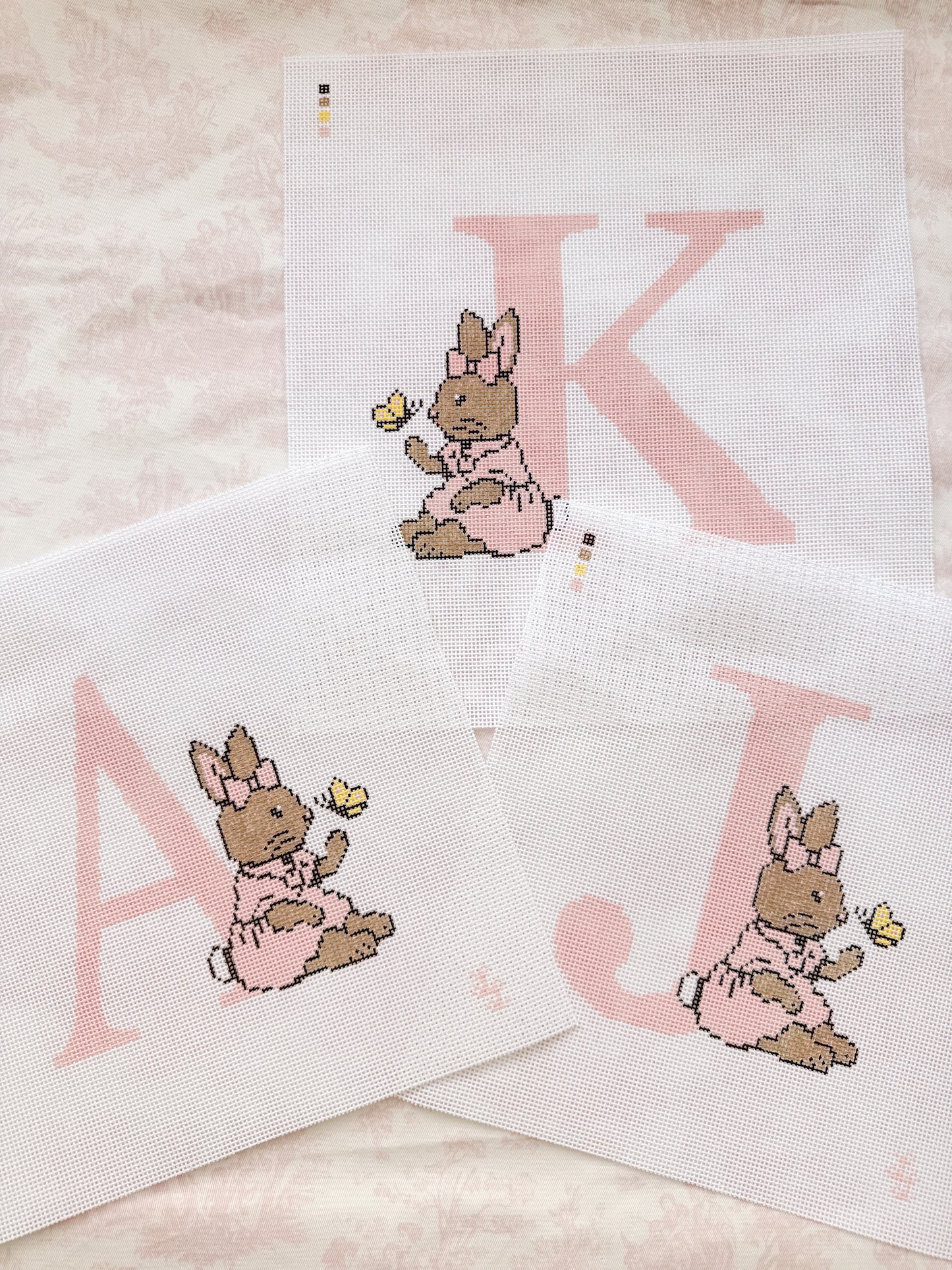 Monogram Girl Bunny Canvas