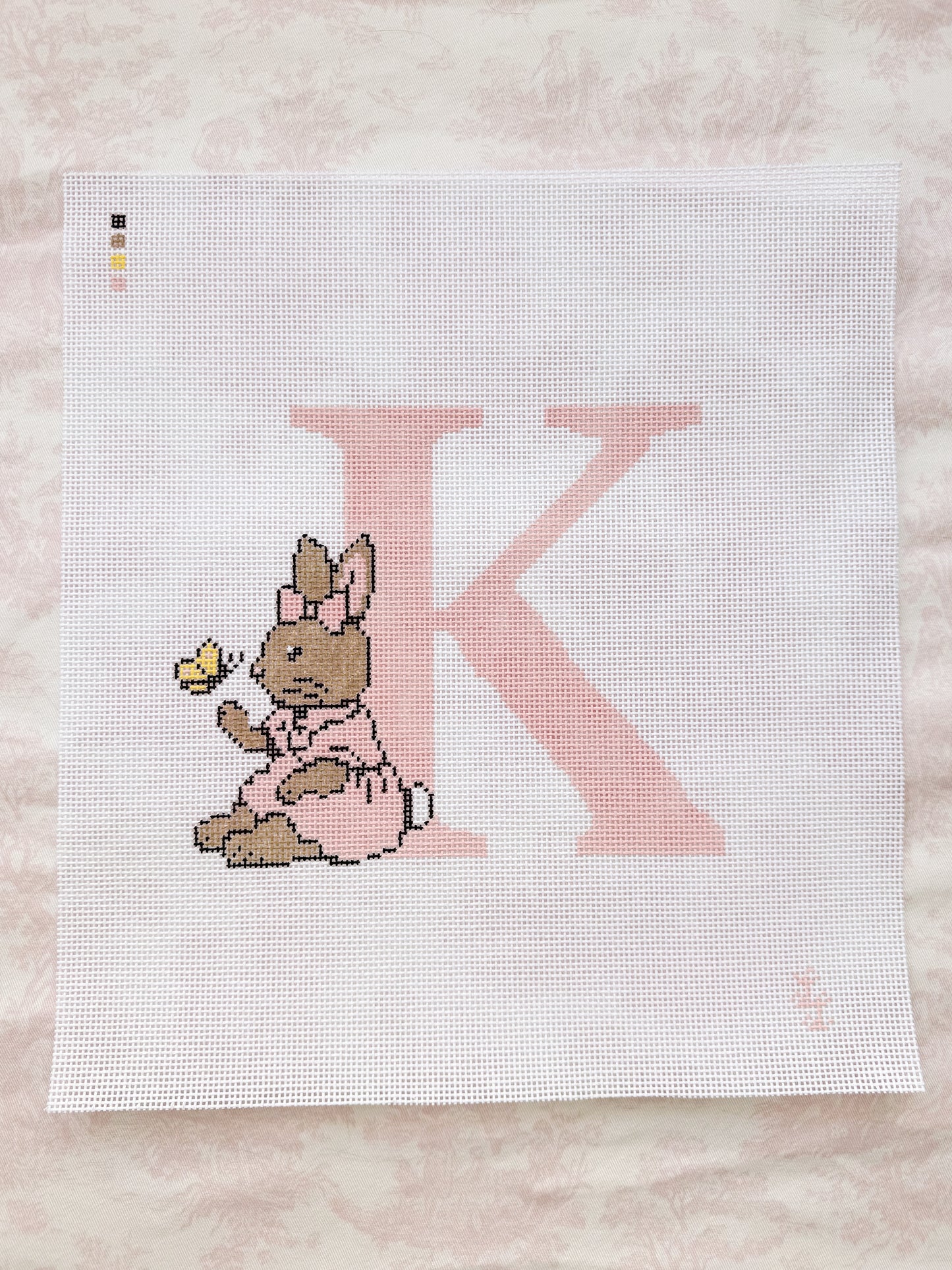 Monogram Girl Bunny Canvas
