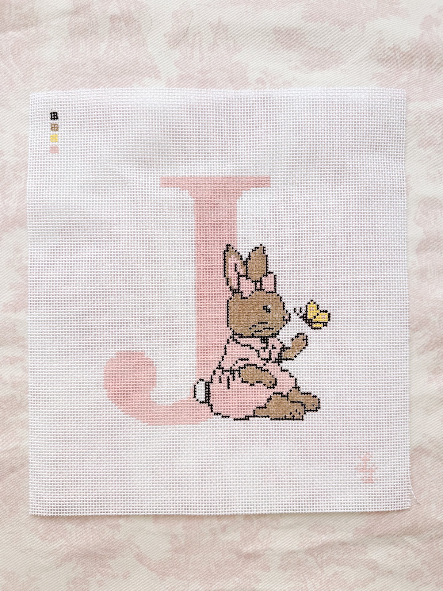 Monogram Girl Bunny Canvas