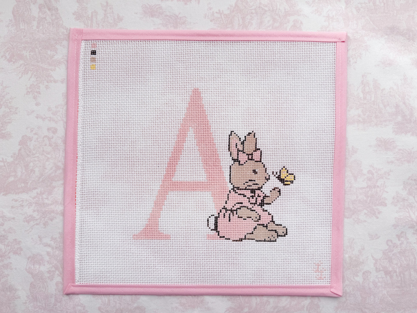 Monogram Girl Bunny Canvas